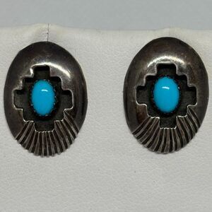 Navajo Shadowbox Turquoise Earrings Jimmy Patterson
